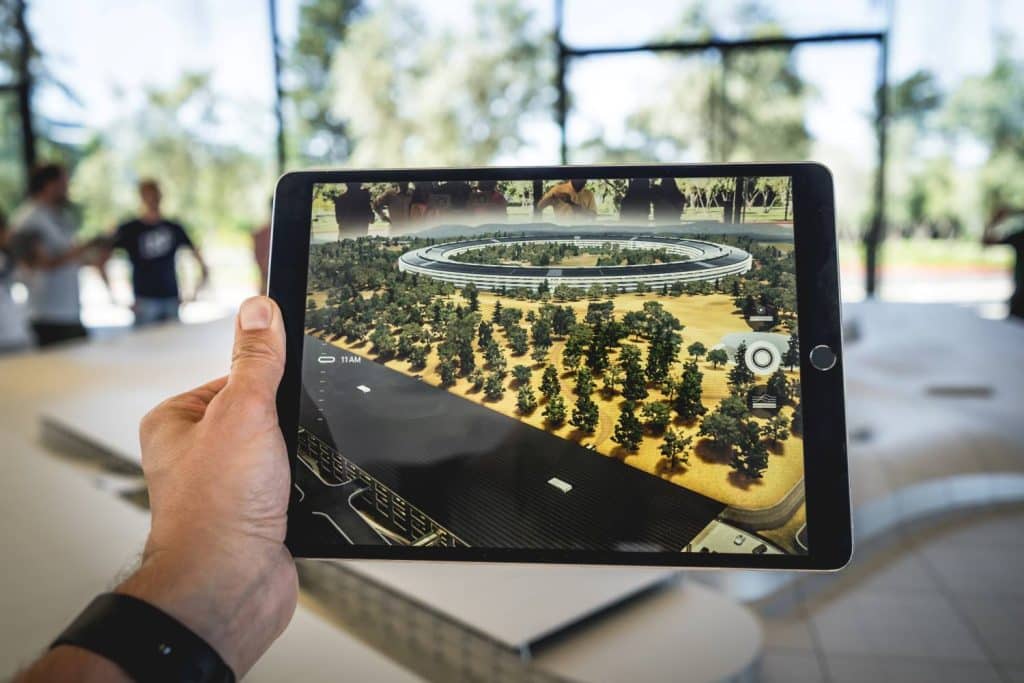 An iPad used for augmented reality marketing.